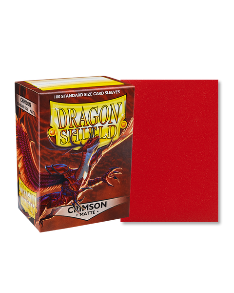 Matte Standard Size Sleeves 100 Crimson