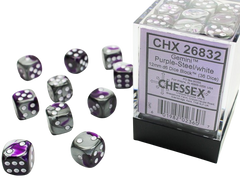 Chessex - 12mm D6 Dice Block - Purple & Steel w/White