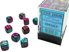 Chessex - 12mm D6 Dice Block - Purple & Teal w/Gold