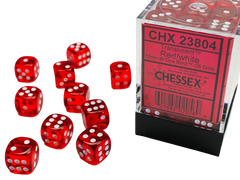 Chessex - 12mm D6 Dice Block - Red w/white