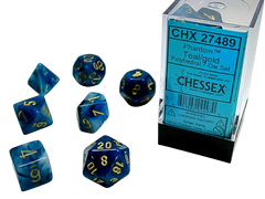 Chessex - Phantom Polyhedral 7 Dice Set - Teal w/Gold