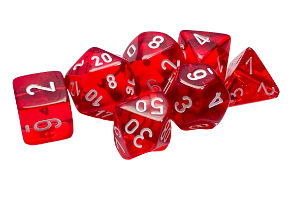 Chessex - Translucent Polyhedral 7 Dice Red / White