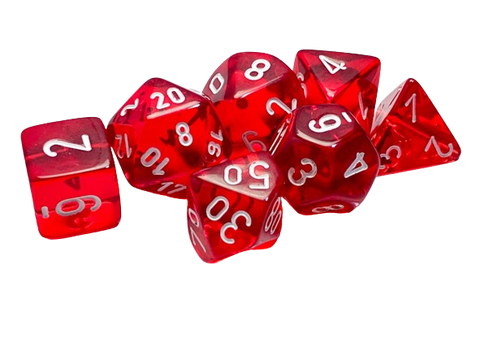 Chessex - Translucent Polyhedral 7 Dice Red / White