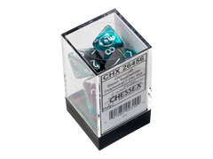 Chessex - Polyhedral 7 Dice Set - Steel-Teal w/White