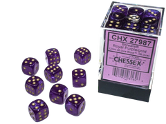 Chessex - Borealis 12mm D6 Dice Block - Luminary Royal Purple & Gold Dice Block