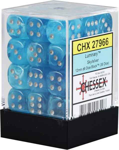 Chessex - Nebula 12mm D6 Dice Block - Luminary Sky & Silver